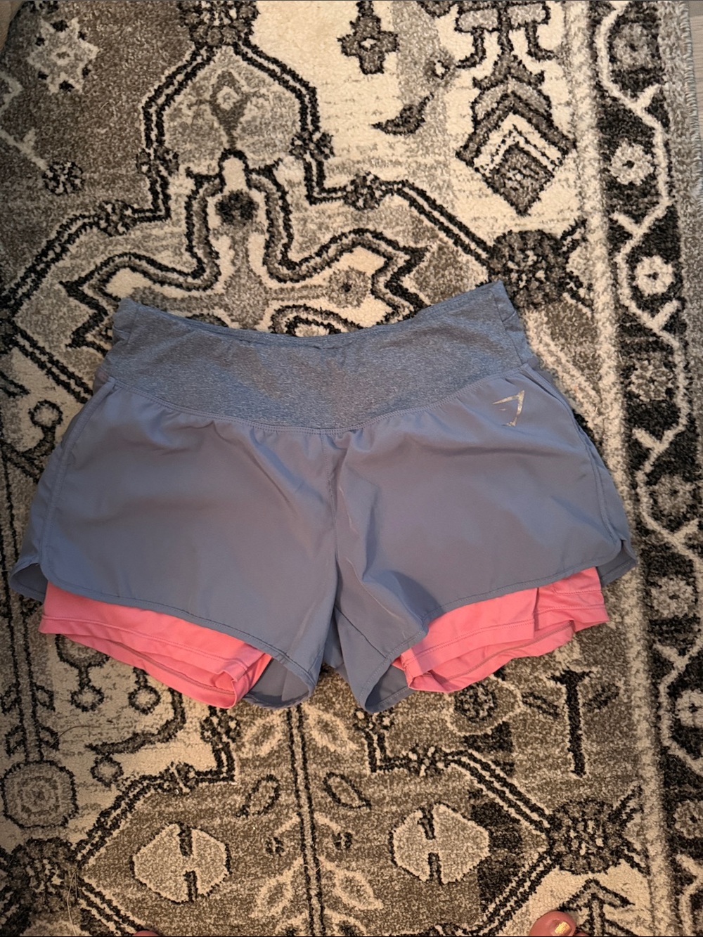 Gymshark Blue Athletic Shorts with Pink Liner